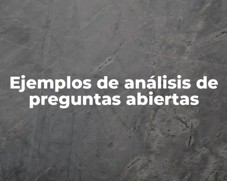 Ejemplos de análisis de preguntas abiertas