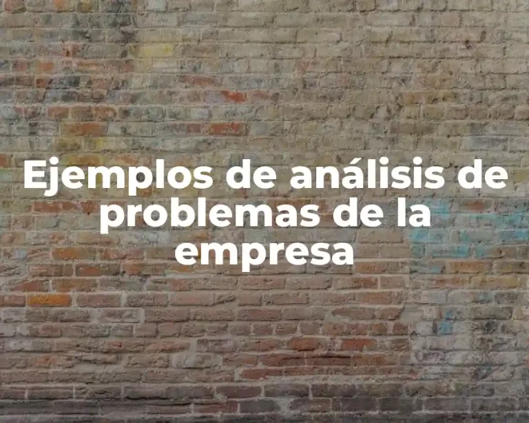 Ejemplos de análisis de problemas de la empresa