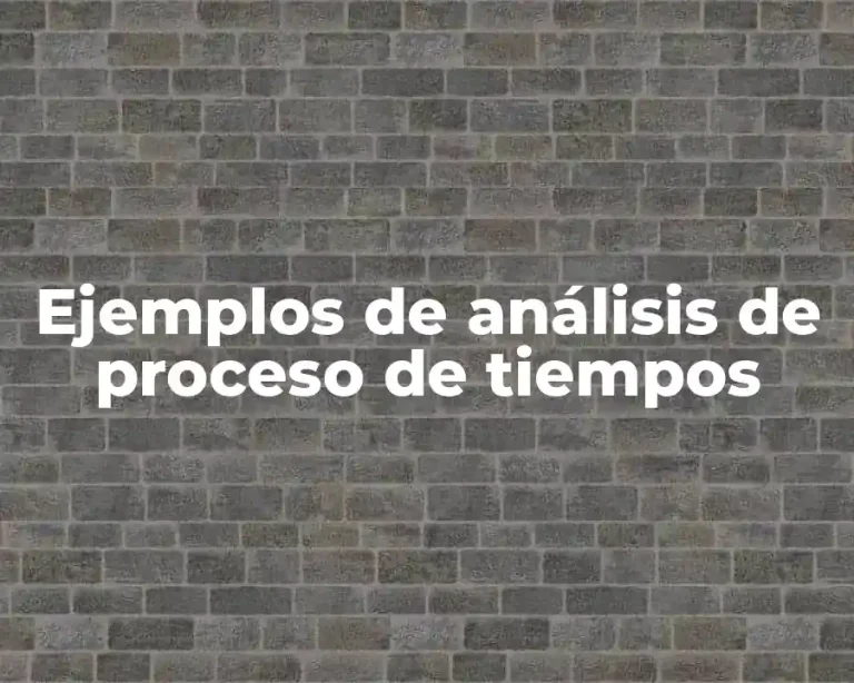 Ejemplos de análisis de proceso de tiempos