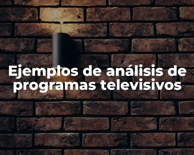 Ejemplos de análisis de programas televisivos