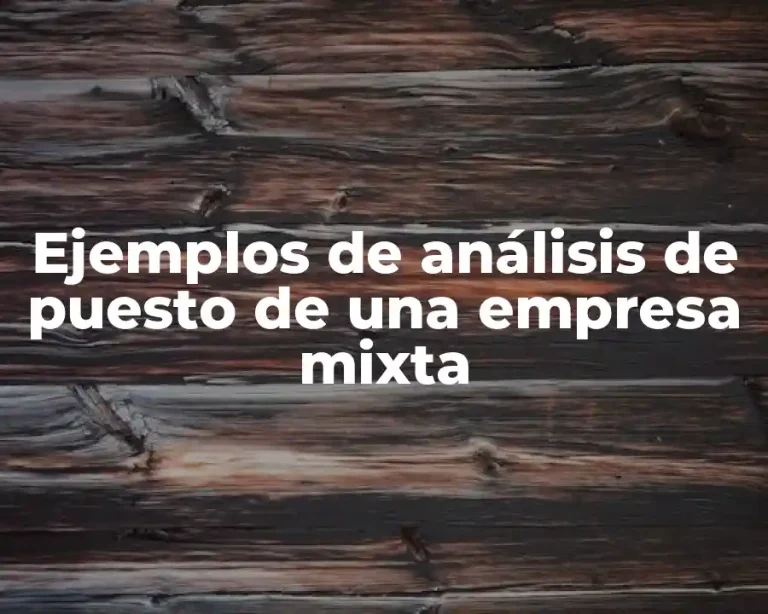 Ejemplos de análisis de puesto de una empresa mixta