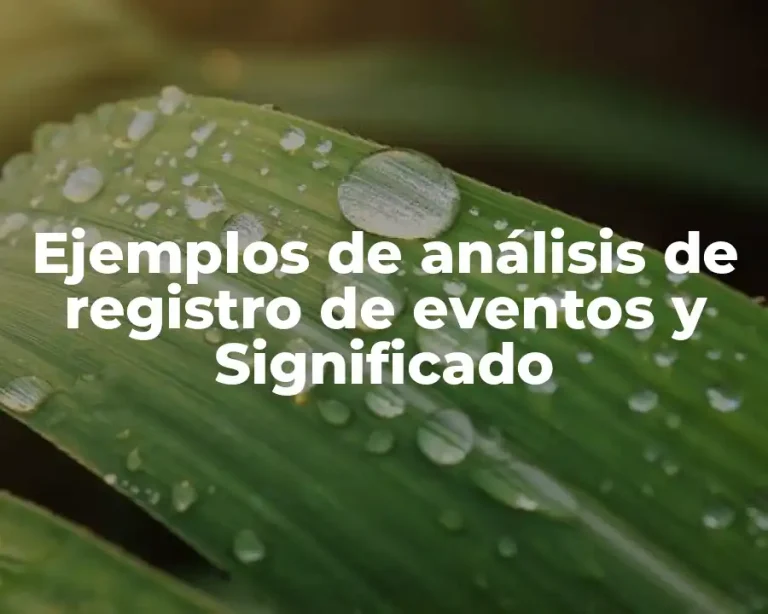 Ejemplos de análisis de registro de eventos y Significado