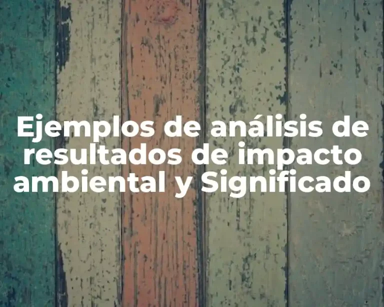 Ejemplos de análisis de resultados de impacto ambiental y Significado