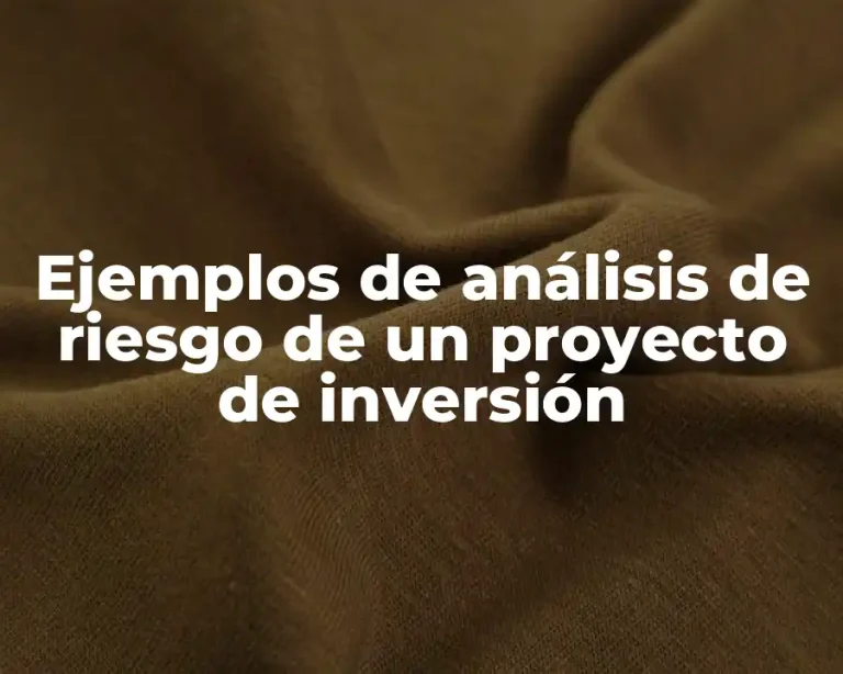 Ejemplos de análisis de riesgo de un proyecto de inversión