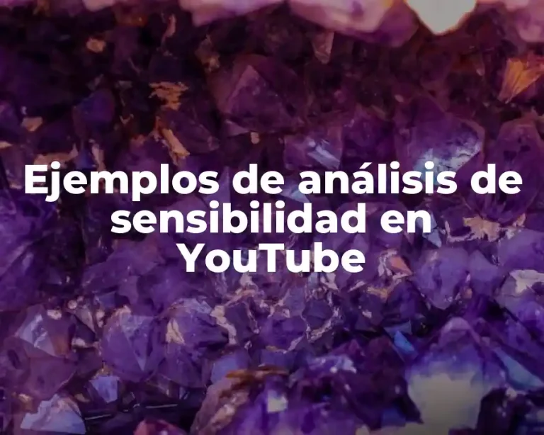 Ejemplos de análisis de sensibilidad en YouTube