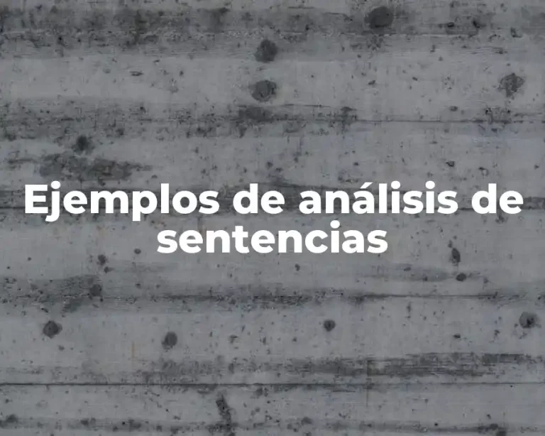 Ejemplos de análisis de sentencias