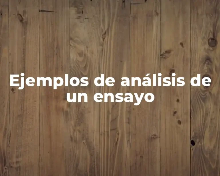 Ejemplos de análisis de un ensayo