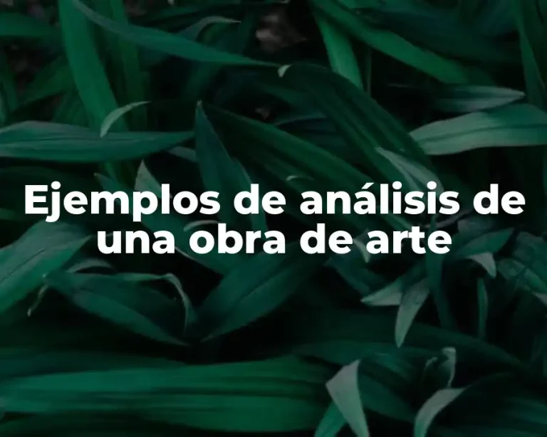 Ejemplos de análisis de una obra de arte
