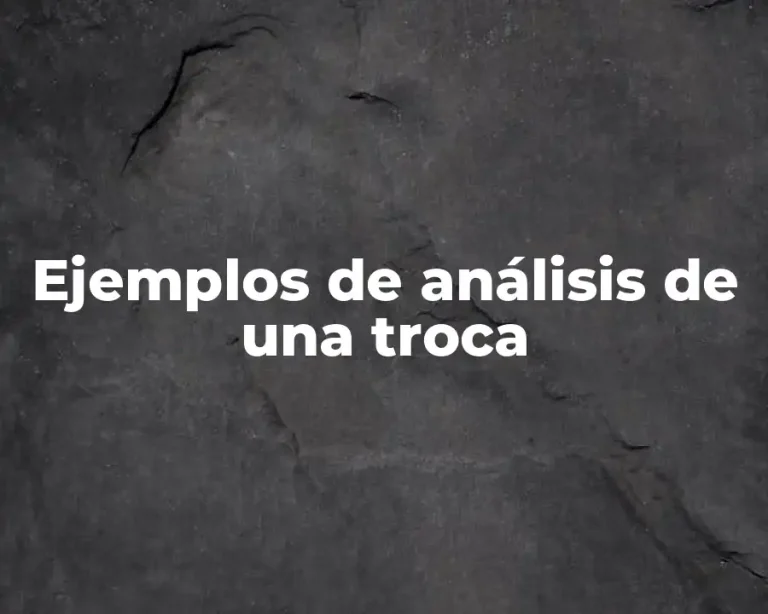 Ejemplos de análisis de una troca