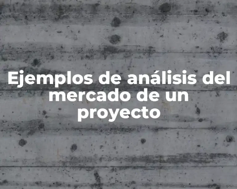 Ejemplos de análisis del mercado de un proyecto
