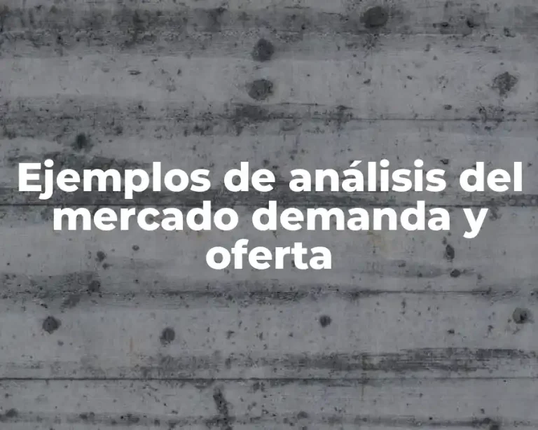 Ejemplos de análisis del mercado demanda y oferta
