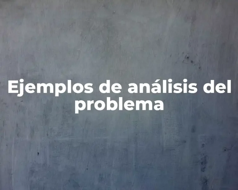 Ejemplos de análisis del problema