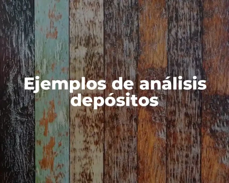 Ejemplos de análisis depósitos