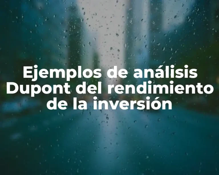 Ejemplos de análisis Dupont del rendimiento de la inversión