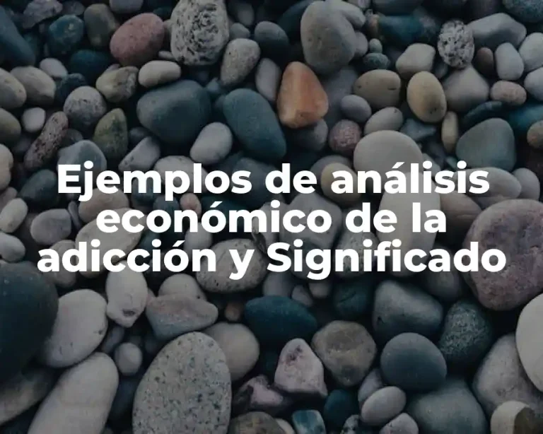 Ejemplos de análisis económico de la adicción y Significado