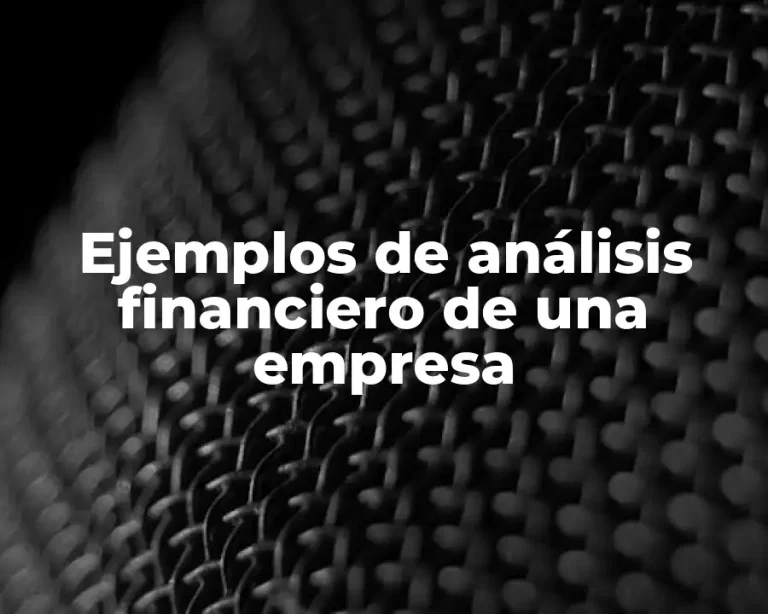 Ejemplos de análisis financiero de una empresa