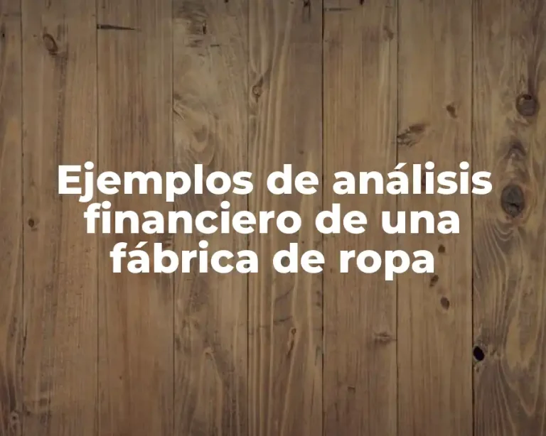 Ejemplos de análisis financiero de una fábrica de ropa