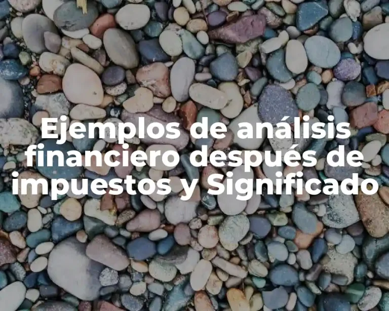 Ejemplos de análisis financiero después de impuestos y Significado