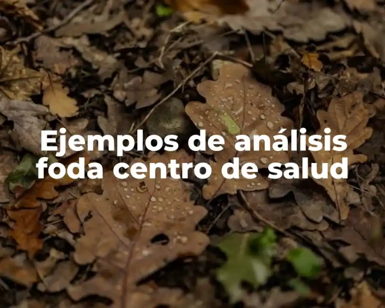 Ejemplos de análisis foda centro de salud