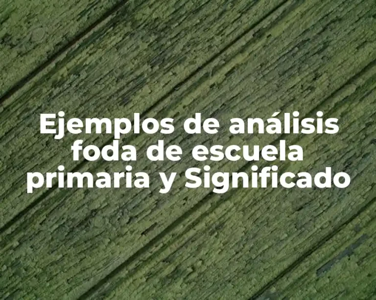 Ejemplos de análisis foda de escuela primaria y Significado
