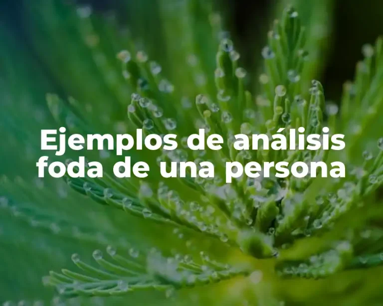 Ejemplos de análisis foda de una persona