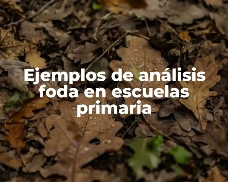 Ejemplos de análisis foda en escuelas primaria