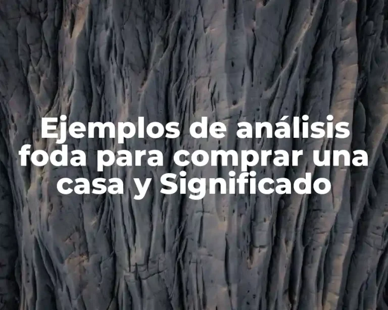 Ejemplos de análisis foda para comprar una casa y Significado