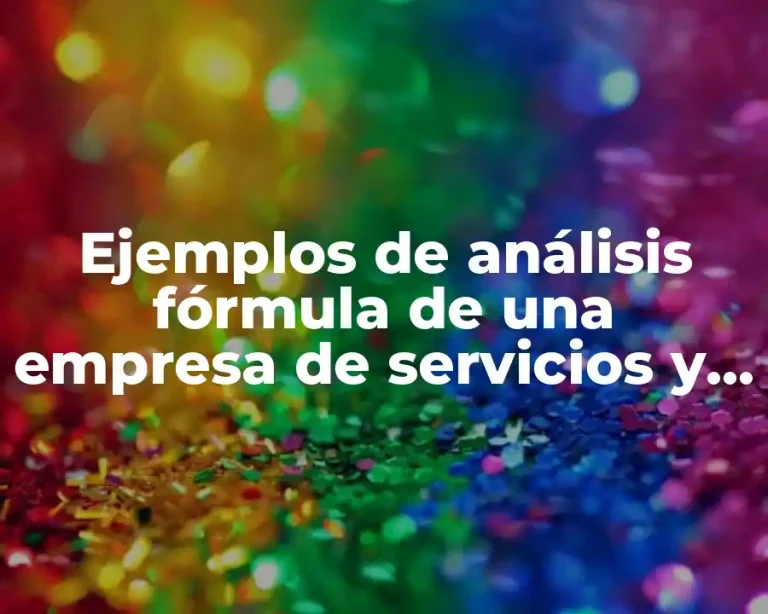Ejemplos de análisis fórmula de una empresa de servicios y Significado