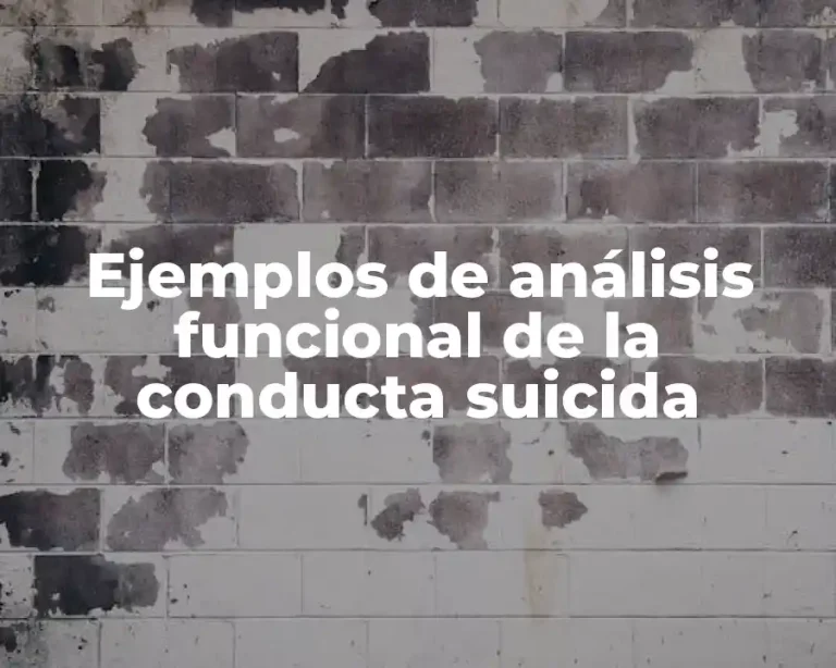 Ejemplos de análisis funcional de la conducta suicida