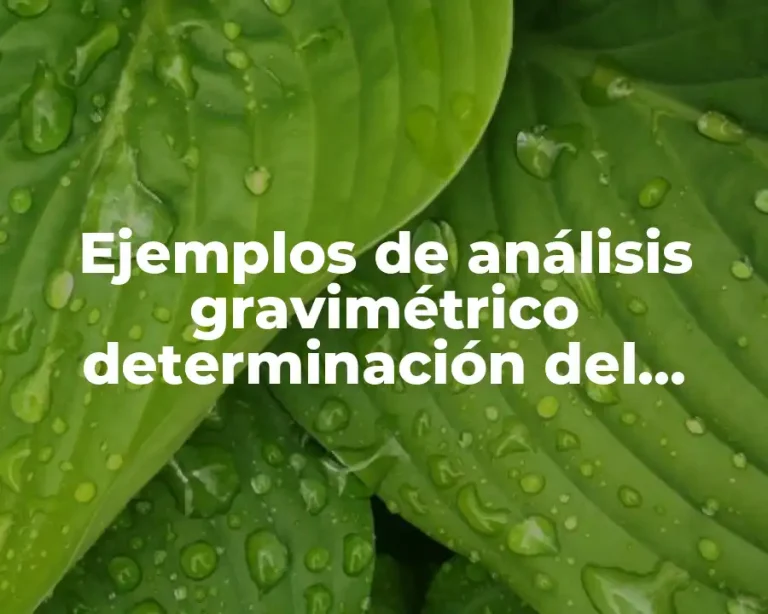 Ejemplos de análisis gravimétrico determinación del níquel
