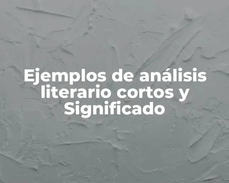 Ejemplos de análisis literario cortos y Significado