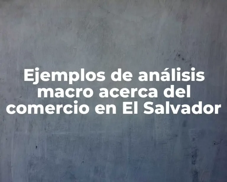 Ejemplos de análisis macro acerca del comercio en El Salvador