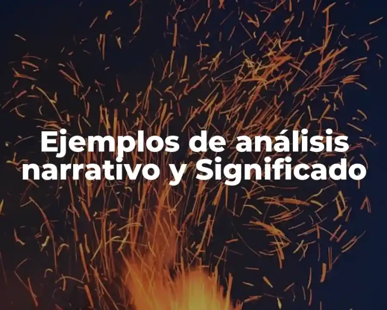Ejemplos de análisis narrativo y Significado