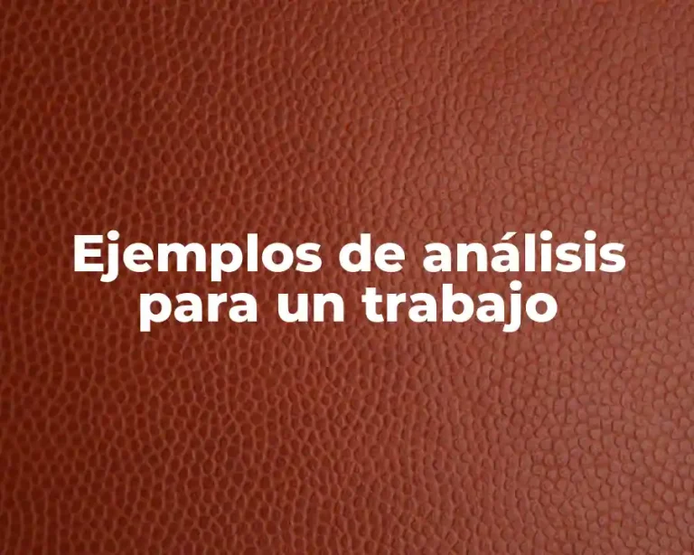 Ejemplos de análisis para un trabajo