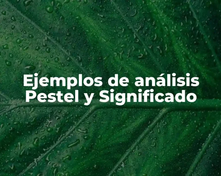 Ejemplos de análisis Pestel y Significado