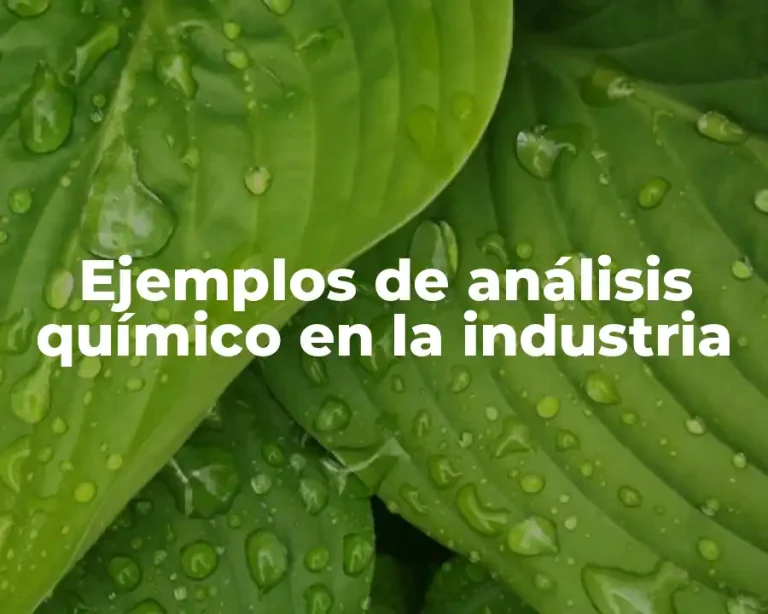 Ejemplos de análisis químico en la industria