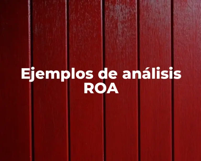 Ejemplos de análisis ROA