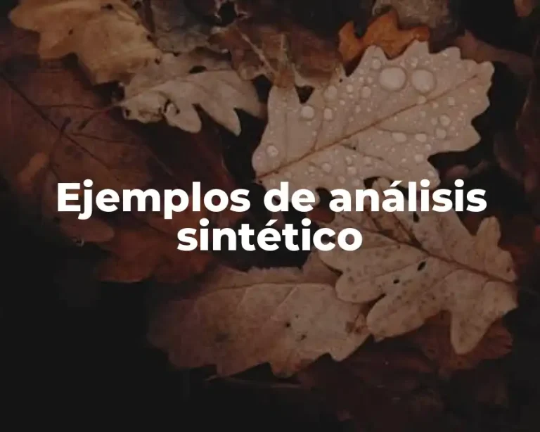 Ejemplos de análisis sintético
