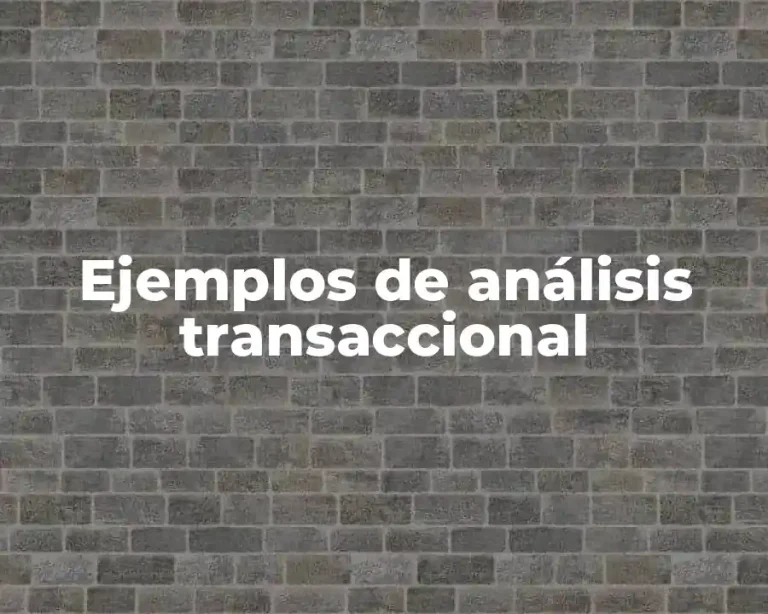 Ejemplos de análisis transaccional
