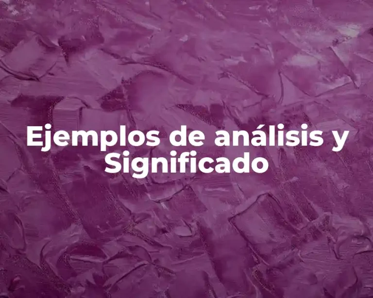 Ejemplos de análisis y Significado