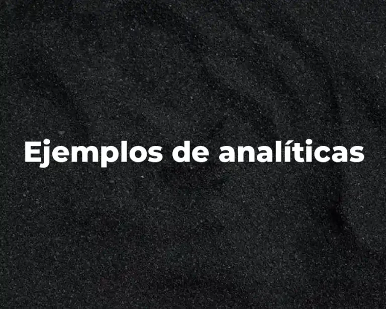 Ejemplos de analíticas