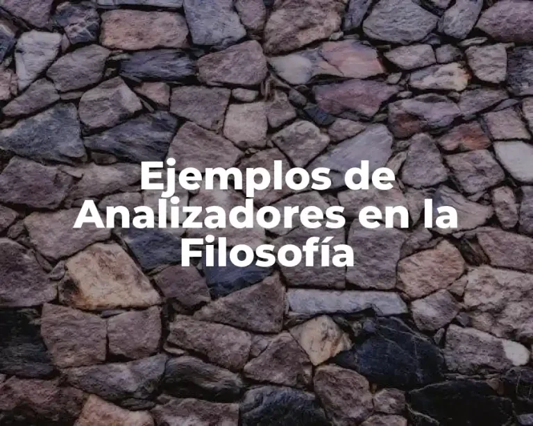 Ejemplos de Analizadores en la Filosofía