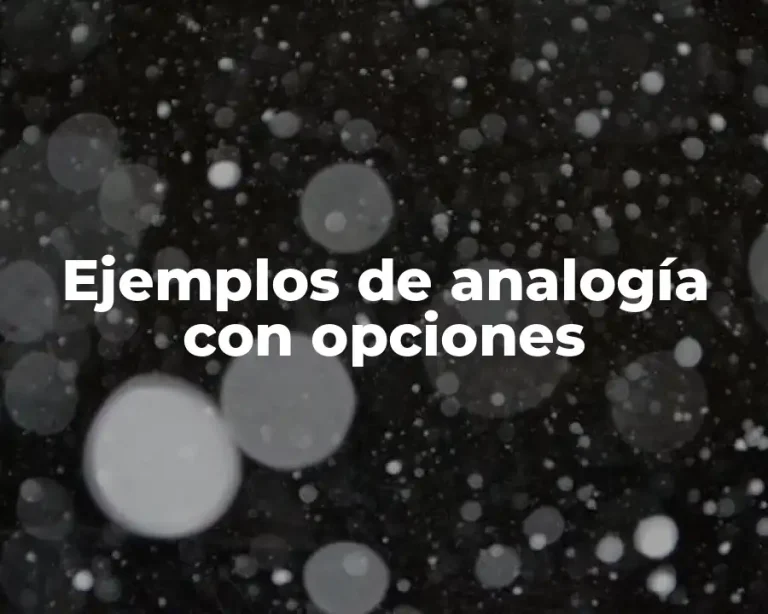 Ejemplos de analogía con opciones