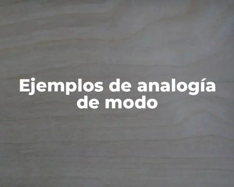 Ejemplos de analogía de modo