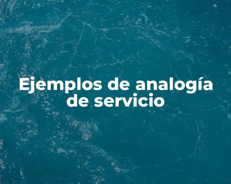 Ejemplos de analogía de servicio
