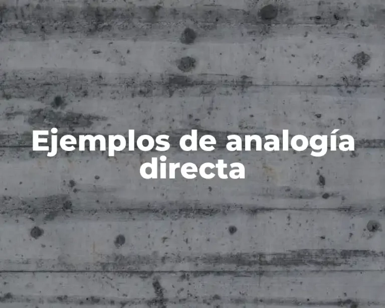 Ejemplos de analogía directa