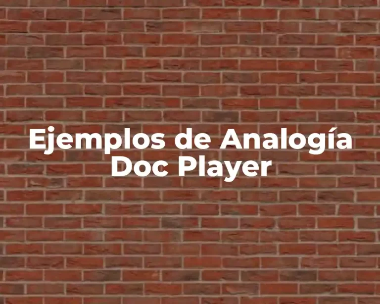 Ejemplos de Analogía Doc Player