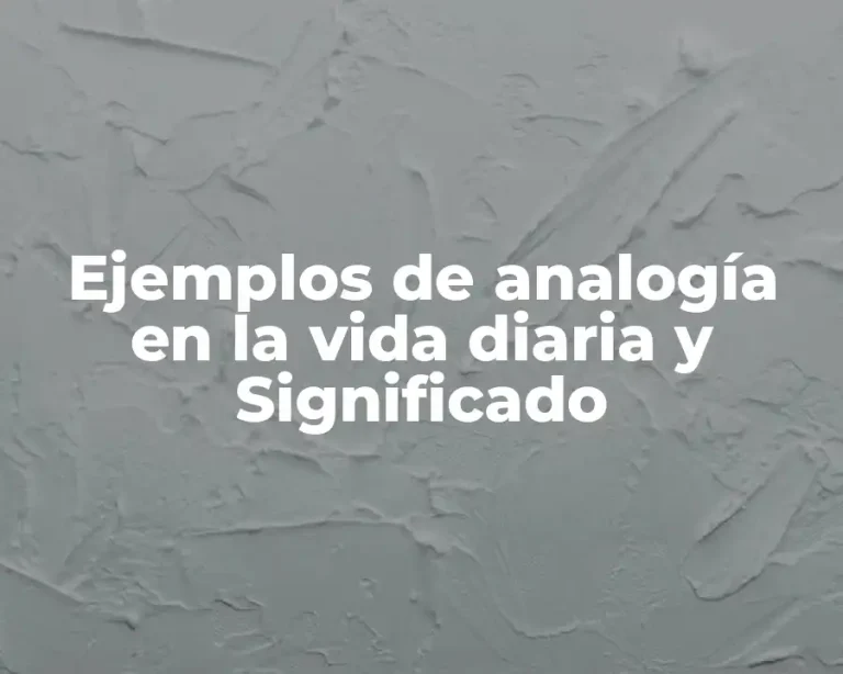 Ejemplos de analogía en la vida diaria y Significado