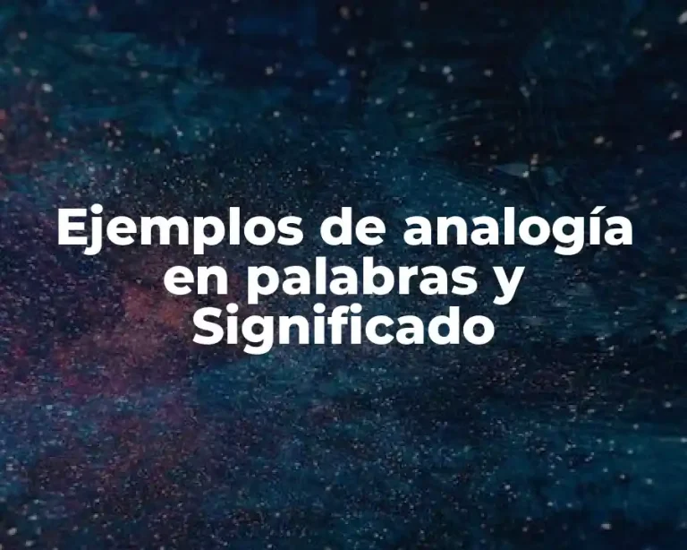 Ejemplos de analogía en palabras y Significado