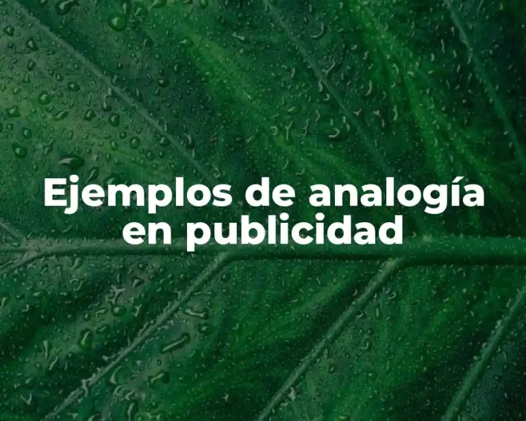Ejemplos de analogía en publicidad